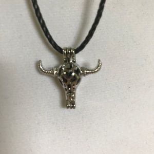 Steer head aroma stone necklace
